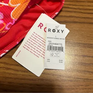 NWT ROXY Women's Swim Bikini Bottom Hipster Pink Floral Meadow Flowers Size L thumbnail 3