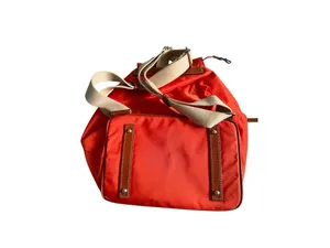 DOONEY & BOURKE Orange Brown Nylon Leather Drawstring Backpack thumbnail 7