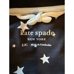 Kate Spade Pajama Top Women Large Black White Star Print NWT Whimsigoth Sleep‎ thumbnail 8