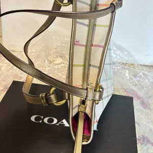 Coach Heritage Tattersall Signature Off White Shoulder Handbag thumbnail 5