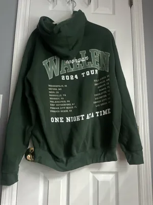 Morgan wallen hoodie Green Size M thumbnail 2