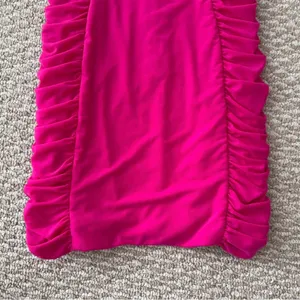 American Threads Hot Pink Ruched Mini Dress thumbnail 3