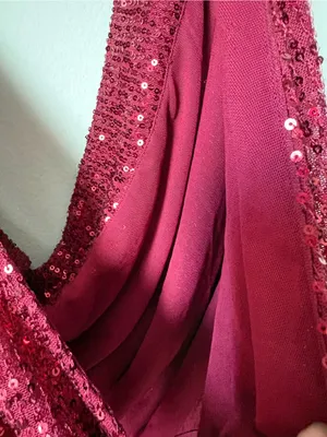 Lulus Burgundy Sequin Surplice Bodysuit Sleeveless Party Top Size M thumbnail 10