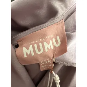 Show Me‎ Your MuMu NEW XXS Samantha Ruffle Wrap Dress Dusty Purple Luxe Satin thumbnail 9