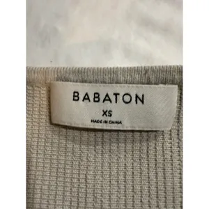 Babaton Sculpt Knit Deep V-Neck Crop Tank‎ Top Beige XS thumbnail 4