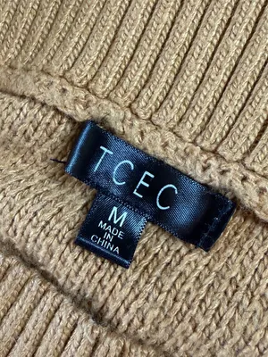 TCEC Ribbed Off Shoulder Soft Sweater 3/4 Length Sleeve Gold Size Medium thumbnail 9