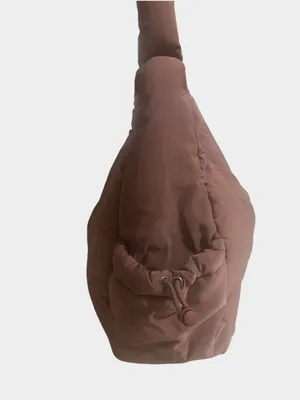 Bearpaw Puffer Shoulder Bag Dusty Mauve Rose Brown Nylon Hobo Tote thumbnail 3