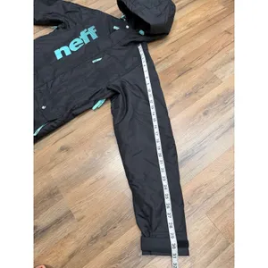 Neff Outerwear Snowboard Ski Jacket Large Black Blue Hooded Unisex Y2K thumbnail 12