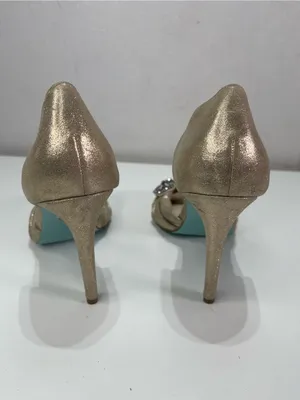 Vtg Y2K Betsey Johnson Rhinestone Glam Coquette Gown Leather Heels Women 8.5M thumbnail 5