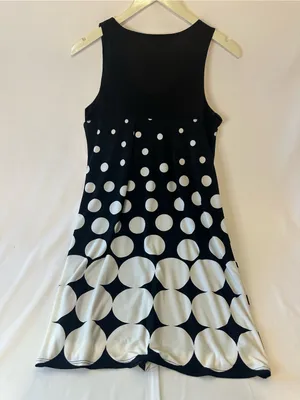 Vibe USA Women’s Size Medium Vintage Black And White Polkadot Dress thumbnail 2