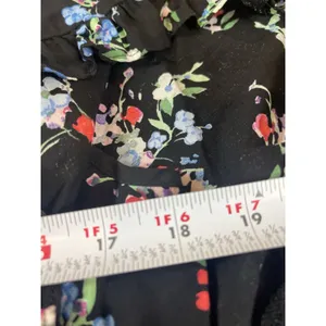 Maeve Anthropologie Dark Floral Butterfly Ruffle Short Sleeve Top Button Front S thumbnail 11