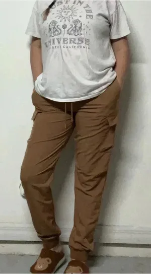 Hedge neutral cargo joggers‎ medium pants unisex windbreaker material drawstring thumbnail 1