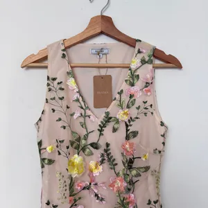 Rihoas Yellow V Neck Floral Sleeveless Mini Dress thumbnail 10