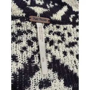 Free People Smitten Kitten Cardigan Women Small Black Mandala Boho Knit Sweater thumbnail 5