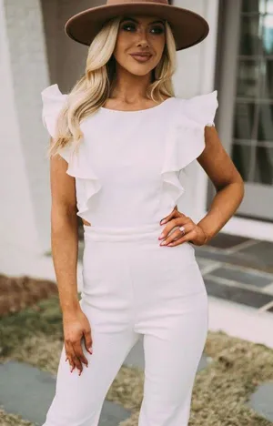 These Three Boutique White Denim Jumpsuit thumbnail 7