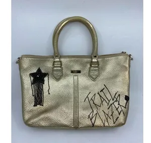 COLE HAAN Tote Bag Gold Customized w Graffiti thumbnail 2