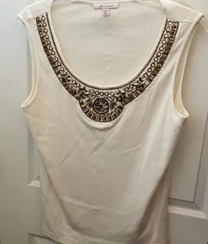 FINAL MARKDOWN Ladies’ JM Collection Decorative Ribbed Tank (XL) thumbnail 1