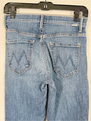 MOTHER Insider Crop Step Fray Kick Flare 26 Girl Crush Mid Wash Stretch Denim thumbnail 3