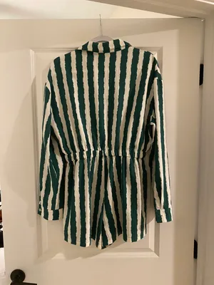 Azura Green & White Striped Romper thumbnail 5