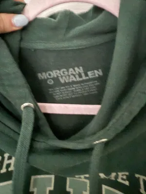 Morgan Wallen Hoodie Green Size M thumbnail 2