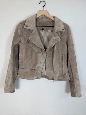 Blank NYC Taupe Suede Moto Jacket size Small $198 thumbnail 4