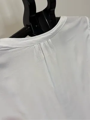 BeachLunchLounge White V-Neck Long Sleeve Blouse Medium thumbnail 7
