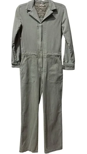 Faherty Overland Twill Utility Jumpsuit Olive‎ Green Straight Leg Size XS $289 thumbnail 1