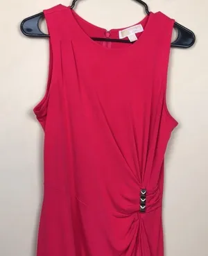 MICHAEL Michael Kors Women’s Stud Waist Drape Detail Hot Pink Sheath Dress thumbnail 2