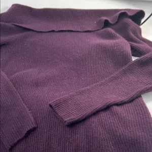 Bloomingdale's Off-the-Shoulder Plum Sweater cashmere thumbnail 2