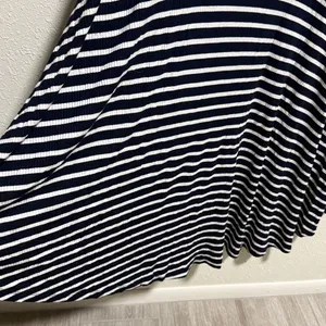Roolee black White Striped Ribbed Knit Maxi Dress 3/4‎ Sleeve Small thumbnail 9