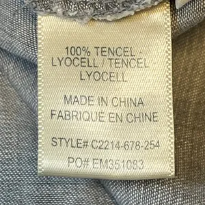 Cloth‎ & Stone Womens Gray Tencel Lyocell Tie-Front Long Sleeve Shirt thumbnail 6