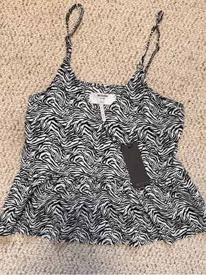 OneTeaspoon Interference Zebra Print Peplum Cami Tank NWT XS Y2K thumbnail 3