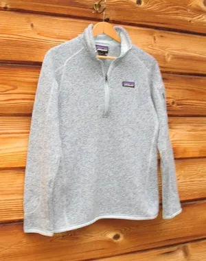 Patagonia Better Sweater 1/4 Zip Pullover Top Light Blue Gray thumbnail 1