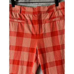 Maeve by Anthropologie Orange Plaid Kick Flare Pants 4 Cropped Career Office thumbnail 2
