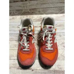 New Balance 574 Gulf Red Sneakers Women's Size 9M Orange Athletic Lace Up thumbnail 2