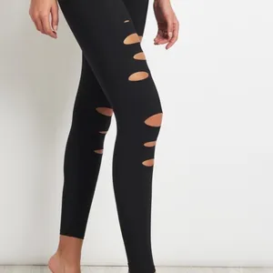 Alo Yoga High Waisted Ripped Warrior Legging in Black‎ Size Medium thumbnail 7