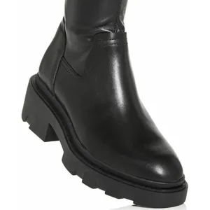 Ash Manny Over-The-Knee Biker Boots Black Thigh-High Leather Chunky Combat Edgy thumbnail 4