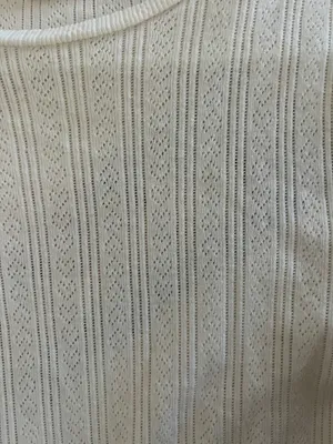 Urban Outfitters Pointelle Heart White Baby Tee thumbnail 2