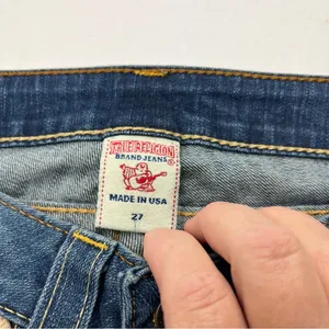 True Religion Becky Womens Size 27 Blue Denim Jean Distressed Low Rise *FLAWED‎ thumbnail 3