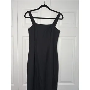 The Bon Marche Vintage 90s Sheath‎ Gown Womens Size 6 Black Crepe Formal Maxi thumbnail 2