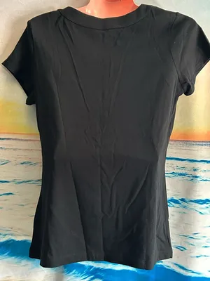Croft & Barrow Women's Black Short Sleeve V-Neck Top SM NWT thumbnail 10