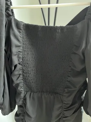 Abercrombie Black Ruched Dress NWT thumbnail 7