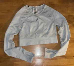 Long Sleeve Gray Gymshark Top  thumbnail 1