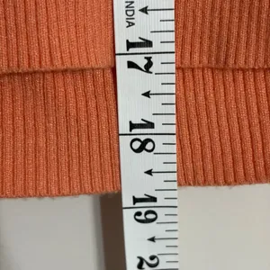 American Eagle Womens Ribbed‎ Long Sleeve Cutout Crop Top Coral Orange Large thumbnail 6