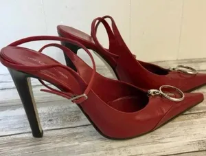 Sergio Rossi Vintage Leather Slingback Pumps thumbnail 1