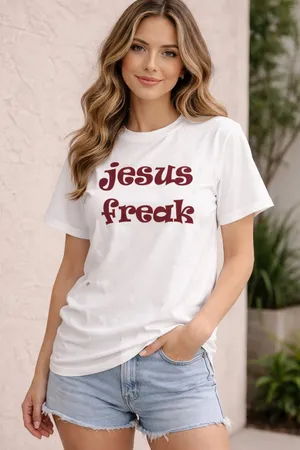 Jesus Freak white tee shirt unisex side medium new without tags thumbnail 1