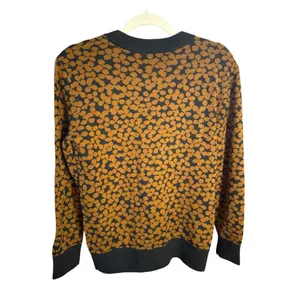 Daily Ritual Ultra-Soft Jacquard Crewneck Pullover Sweater Brown & Black‎ thumbnail 2