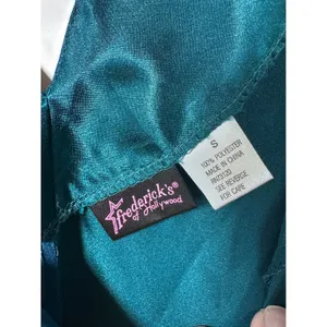 Fredericks of Hollywood Teal Satin Mini Slip Dress Lingerie SZ S New Years‎ thumbnail 3