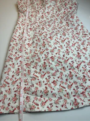 Forever 21 White Mini Summer Dress with‎ Pink Floral Print Size M thumbnail 7