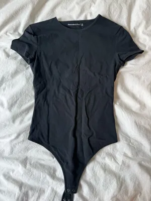 Abercrombie Short Sleeve Black Bodysuit Crew thumbnail 1